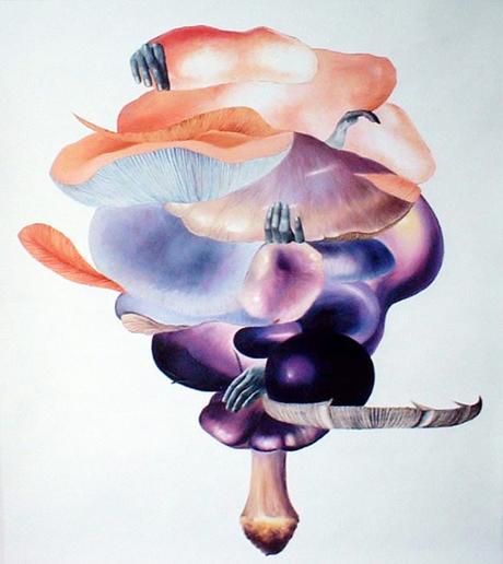 Mushroom+Virus+Peaccetime+Luxury+Purple+Oil+On+Canvas