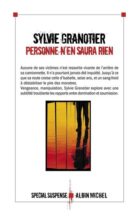 Personne n'en saura rien de Sylvie Granotier Personne n'en saura rien de Sylvie Granotier