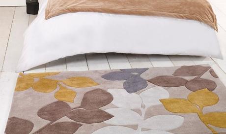 Choisir le bon tapis pour chaque pièce Stencil Leaf Ochre Grey