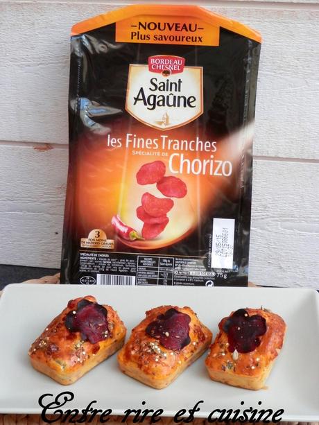 Mini-cakes au Chorizo allégé St Agaûne, Poivron et Mozzarella Mini-cakes au Chorizo allégé St Agaûne, Poivron et Mozzarella