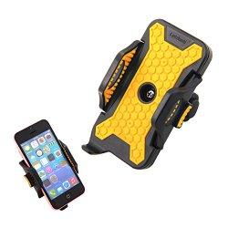 Les meilleurs support vélo pour smartphone Tera Support universel de VTT, vélo, moto pour GPS, téléphone portable iPhone 5S/5/4S/4, Samsung Galaxy, Blackberry, HTC, etc. (Jaune et noir) Il s'agit d'un support de téléphone de vélo permettant votre téléphone cellulaire reste à portée de main, ...