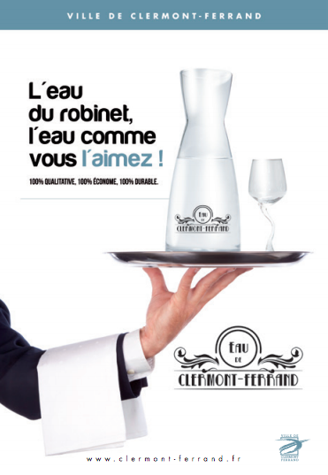 Campagne de valorisation de l’eau à Clermont-Ferrand Affiche promotionnelle pour