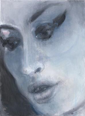 Marlene Dumas – The Image as Burden Marlene Dumas Amy - Blue, 2011 Huile sur toile, 40 x 30 cm National Portrait Gallery, London, acquis 2011 © Marlene Dumas Photo: Alex Delfanne
