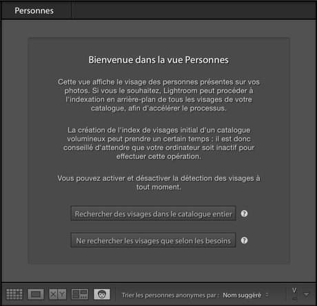 Lightroom : la detection des visages 1 - Photopassion - Lancement outil