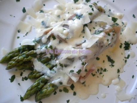 Asperges vertes à la crème de parmesan et au jambon de Parme Asperges vertes à la crème de parmesan et au jambon de Parme 4