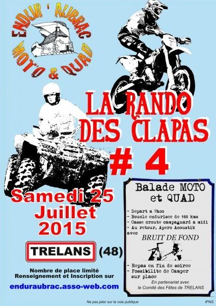 La rando des Clapas 4, moto et quad le 25 juillet 2015 à Trelans (48)