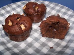 Muffins au Chocolat, Poire et Coeur de Caramel fondant (par Aurélie)