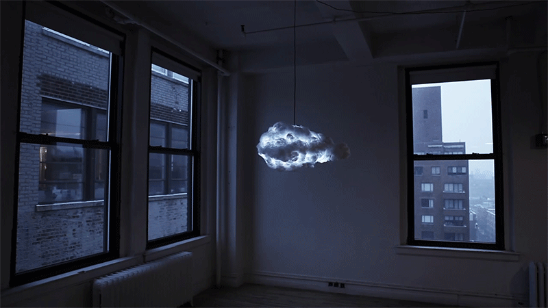 Le Cloud : un gros orage interactif avec effets visuels et sonores Le Cloud : un gros orage interactif avec effets visuels et sonores