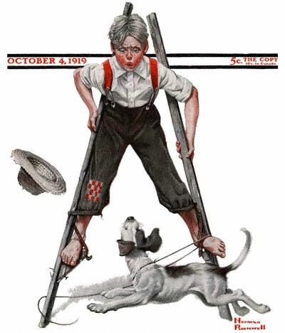 1919-10-04-Saturday-Evening-Post-Norman-Rockwell-cover-Boy-on-Stilts-no-logo-400-Digimarc