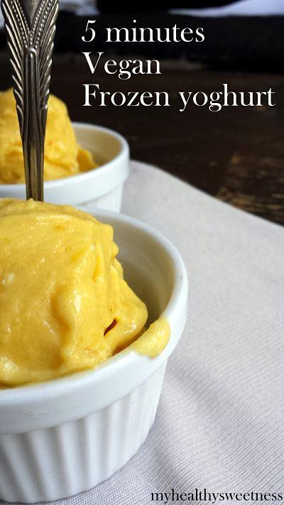 Yaourt glacé à la mangue en 5 minutes { Vegan, Paléo } Yaourt glacé à la mangue en 5 minutes { Vegan, Paléo }
