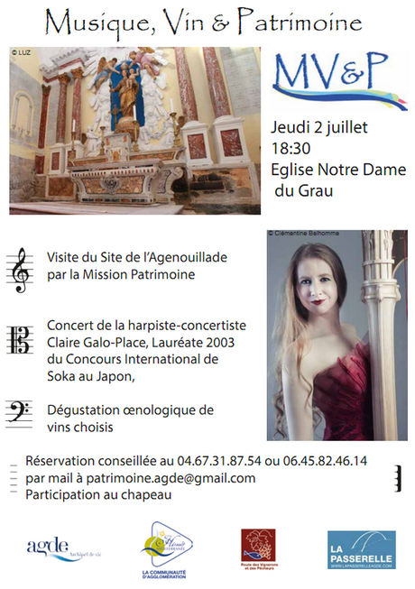 Musique, Vins et Patrimoine à l’ église Notre dame du Grau Musique, Vins et Patrimoine à l’ église Notre dame du Grau