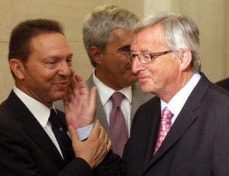 Jean-Claude Juncker et Yanis Stournaras en 2012