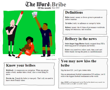 The Word of the Month (JUNE 2015) : BRIBE