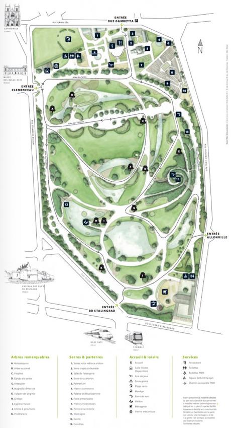 Plan Jardin des plantes Nantes