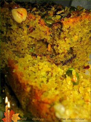 Cake aux pistaches, noisettes et chocolat noir Image Hosted by ImageShack.us