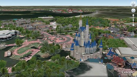Walt Disney World en 3D sur Google Earth