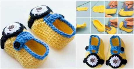 Minion Inspiré Motif Chaussons bébé Crochet