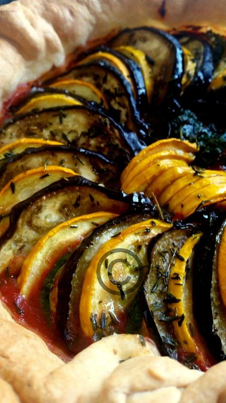 Tarte aux courgettes et aubergines