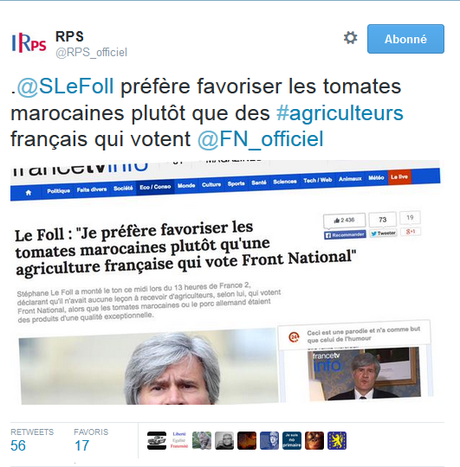 le communiqué du #FN qui fait polèmique… Français, indignez vous !
