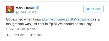 Darkplanneur vote « Pour » la parodie osée de Star wars par GQ (US) et Amy Schumer hamilltweet