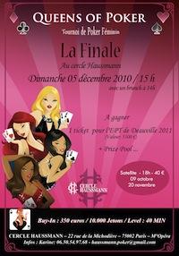 Queens of Poker: tournoi de poker feminin au cercle haussmann Queens of Poker: tournoi de poker feminin au cercle haussmann