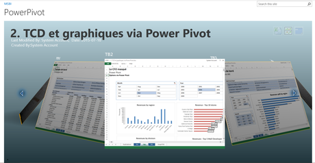 Découvrez le team BI avec Power Pivot pour Sharepoint (1 de 2) Power Pivot pour Sharepoint