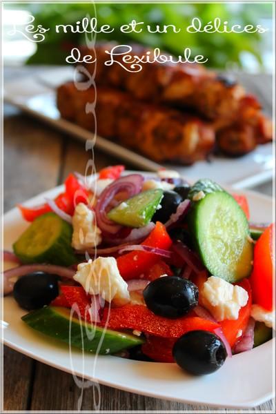 ~Brochettes de dindon et salade grecque~