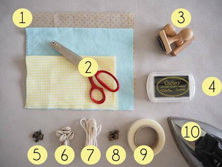 ★ DIY ★ La pochette à coquillages materiel-chiffres