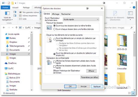 Explorateur de Windows 10 - Accès rapide - Fichiers récents - Préservez votre confidentialité