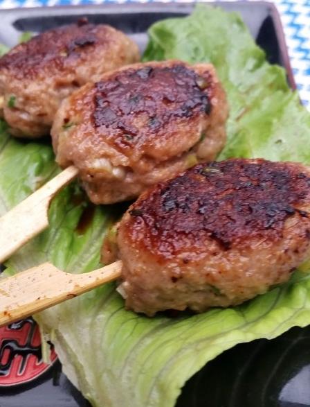 Tsukuné – brochettes de viande japonaises - Japanese sausage meat skewers