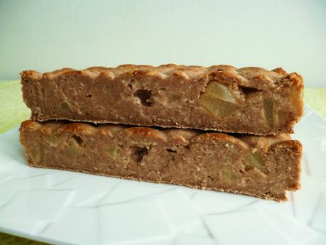 gâteau hyperprotéiné poire coco cacao aux flocons d'avoine (diététique, sans gluten, sans oeuf ni beurre et riche en fibres) P1220879