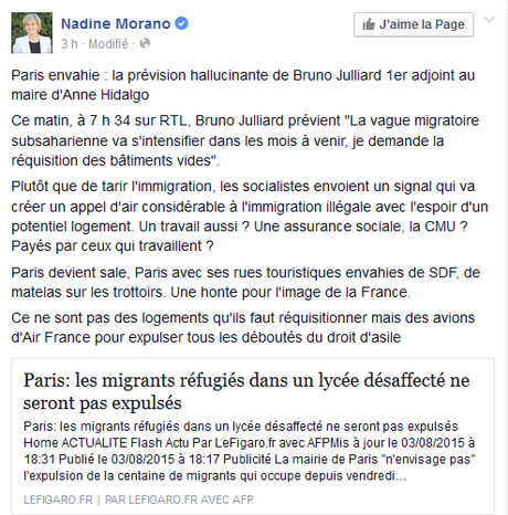 Morano, cette tache idéologique si terriblement soluble dans l’extrême-droite