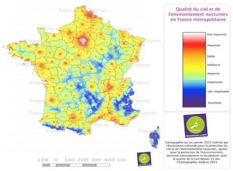 Et la lumière fut. Un peu trop, même. Carte de la pollution lumineuse en France