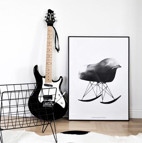Magdalena Tyboni : Du design culte en aquarelle aquarelle rocking Chair à bascule RAR Eames