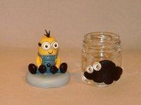 pot à dragée avec minions en porcelaine froide pot à dragée avec minions en porcelaine froide