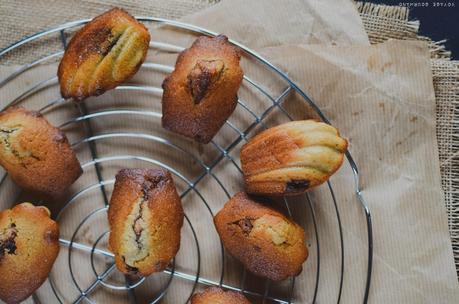 Madeleines à la noix de coco, coeur fondant au chocolat Madeleines noix de coco, coeur fondant au chocolat