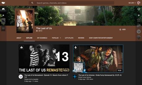 La page d'accueil du jeu The Last of Us.