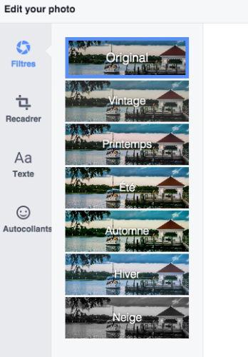 Facebook ajoute des outils d’éditions photo à son application Web