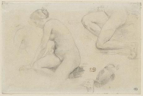 Peinture. Photographie. Modèles, muses, emprunts... Louis Camille d'Olivier (1850) - Delacroix : Etude d'une femme nue