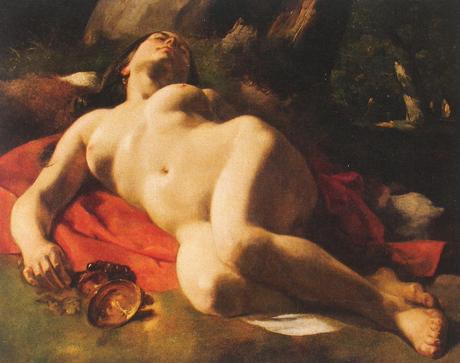Peinture. Photographie. Modèles, muses, emprunts... Ambroise Richebourg, Etude de nu, vers 1850 - Courbet, La bacchante (1844-47)