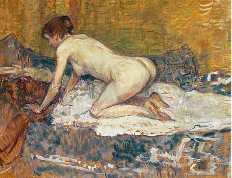 Peinture. Photographie. Modèles, muses, emprunts... Photographie Lehnert c.1910 - Toulouse-Lautrec, Femme agenouillée