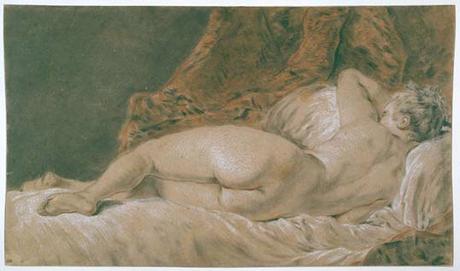 Peinture. Photographie. Modèles, muses, emprunts... François Boucher, Jeune fille endormie, vers 1760 - Auguste Belloc, Nu féminin allongé, 1855