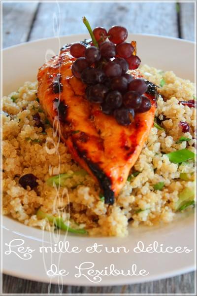 ~Blanc de poulet grillé et salade de quinoa aux canneberges~