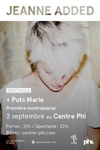 Jeanne Added au Centre Phi de Montréal le 2 septmbre 2015