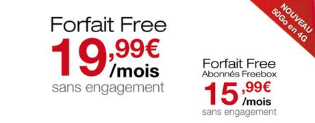 Free Mobile : un forfait avec 50Go d’internet 4G Free Mobile 50Go