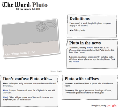 The Word of the Month (JULY 2015) : PLUTO