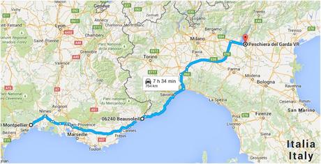 Notre road trip en Europe. Étape 1 : De Montpellier à Peschiera del Garda (Lago di Garda, Italie) Notre road trip en Europe. Étape 1 : De Montpellier à Peschiera del Garda (Lago di Garda, Italie)