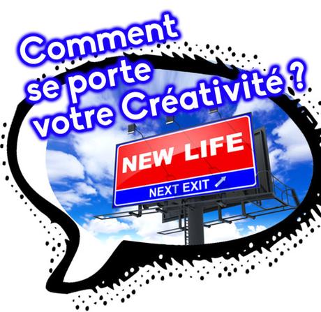 Comment se porte votre créativité ? New Life - Red Billboard on Sky Background. Business Concept.
