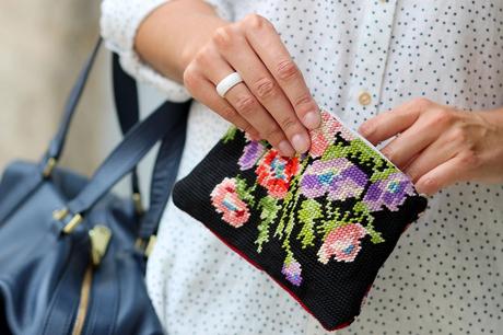 New boyfriend (1P10S) pochette canevas fleurs Kitsch Bazar