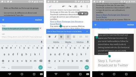 Google Docs pour Android : lancez une recherche sur Google sans quitter votre document